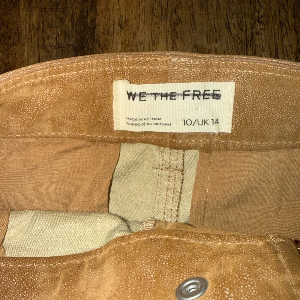We The Free Suede Studded Tan Shorts